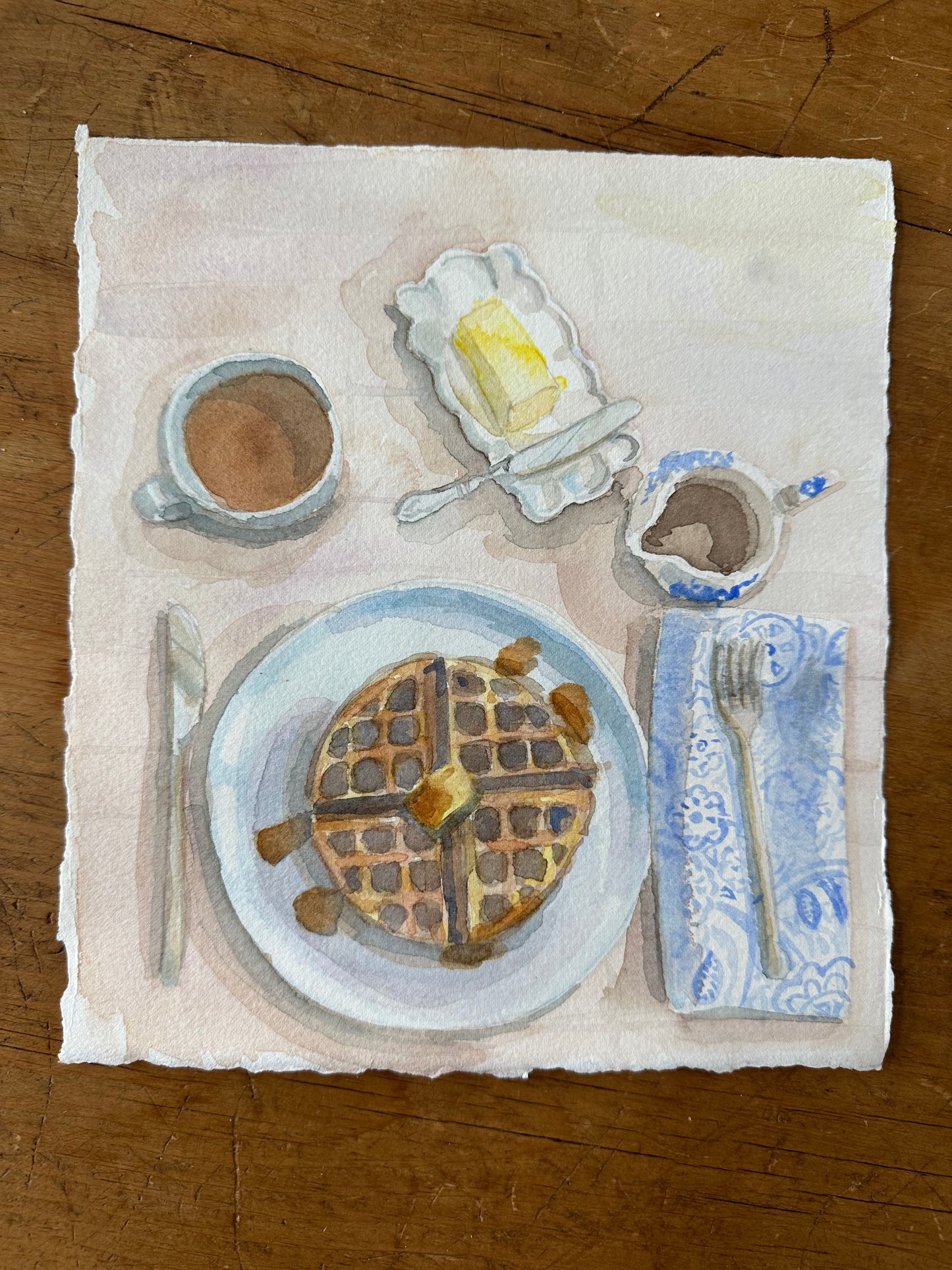 Saturday Morning Waffles - 9”x8”