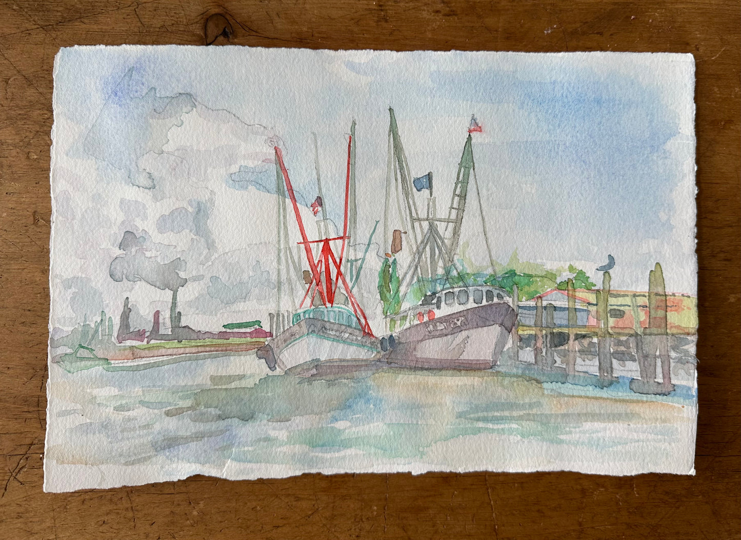 Shrimp Boats - 7.5”x11”