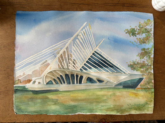 Springtime Milwaukee Art Museum - 12”x15”
